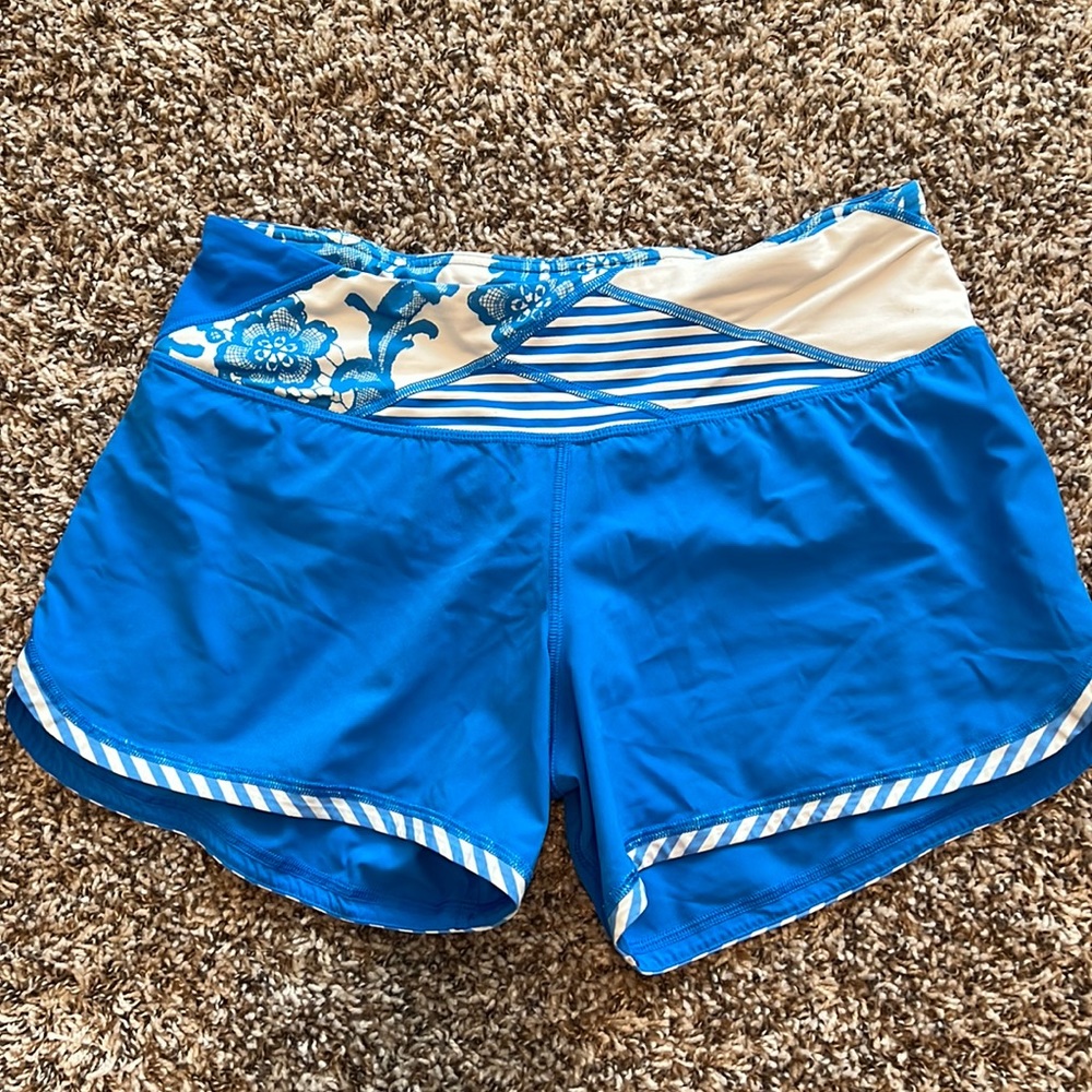 Lululemon Blue Floral Shorts